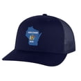 thumbnail image 4 of Wisconsin Trucker Hat - Embroidered State Flag Design - Badger State Wisconsin Cap Snapback (Black), 4 of 9