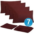 thumbnail image 2 of Sweet Home Collection 1500 Series Bed Sheets - Extra Soft Microfiber Deep Pocket 7pc Sheet Set - Burgundy, Split King, 2 of 2