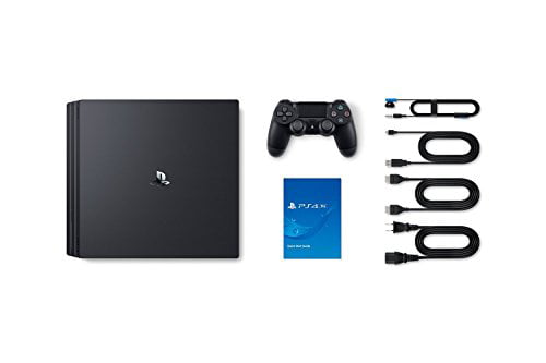 Sony PlayStation 4 Pro 1TB Console and Dualshock Wireless Controllers  Bundle, Black & Red