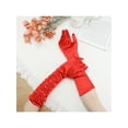thumbnail image 6 of INSPIRE CHIC Women's Satin Shiny Opera Length Gloves Pleated Full Finger Long Evening Glove One Size Red, 6 of 6