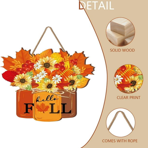 Corona Decorativa De Otoño Para Puerta - Calabaza Blanca Y Hojas De Arce Artificiales, 30 Cm, Para Interior/Exterior (Decoración De Harvest/Thanksgiving)