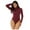 Wine, variant on Women Turtleneck Long Sleeve Bodysuit Leotard Top Blouse Jumpsuit Romper