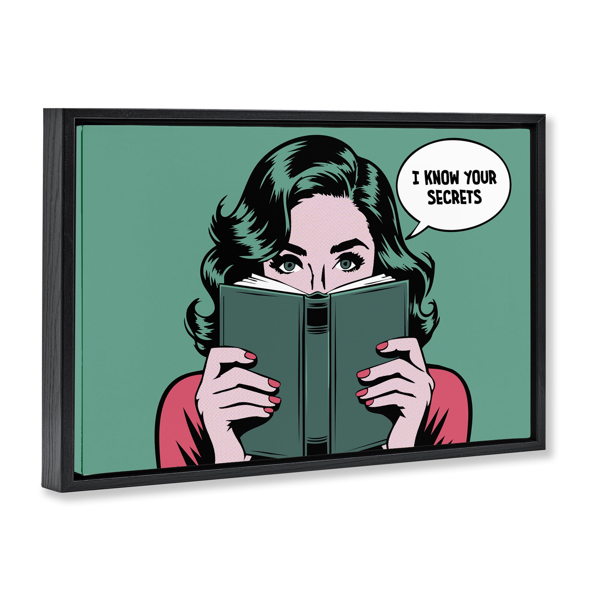 Stupell Industries Know Your Secrets Black Framed Floater Canvas Wall Art, design by Andreas Magnusson