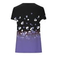 thumbnail image 4 of Xdegoge My Orders At Walmart Summer Tops for Women 2025 Dressy Casual V Neck Short Sleeve Shirts Trendy Button Down T Shirt Tunic Cute Blouses Pullover Floral Print Going Out Tops Flash Deals, 4 of 5
