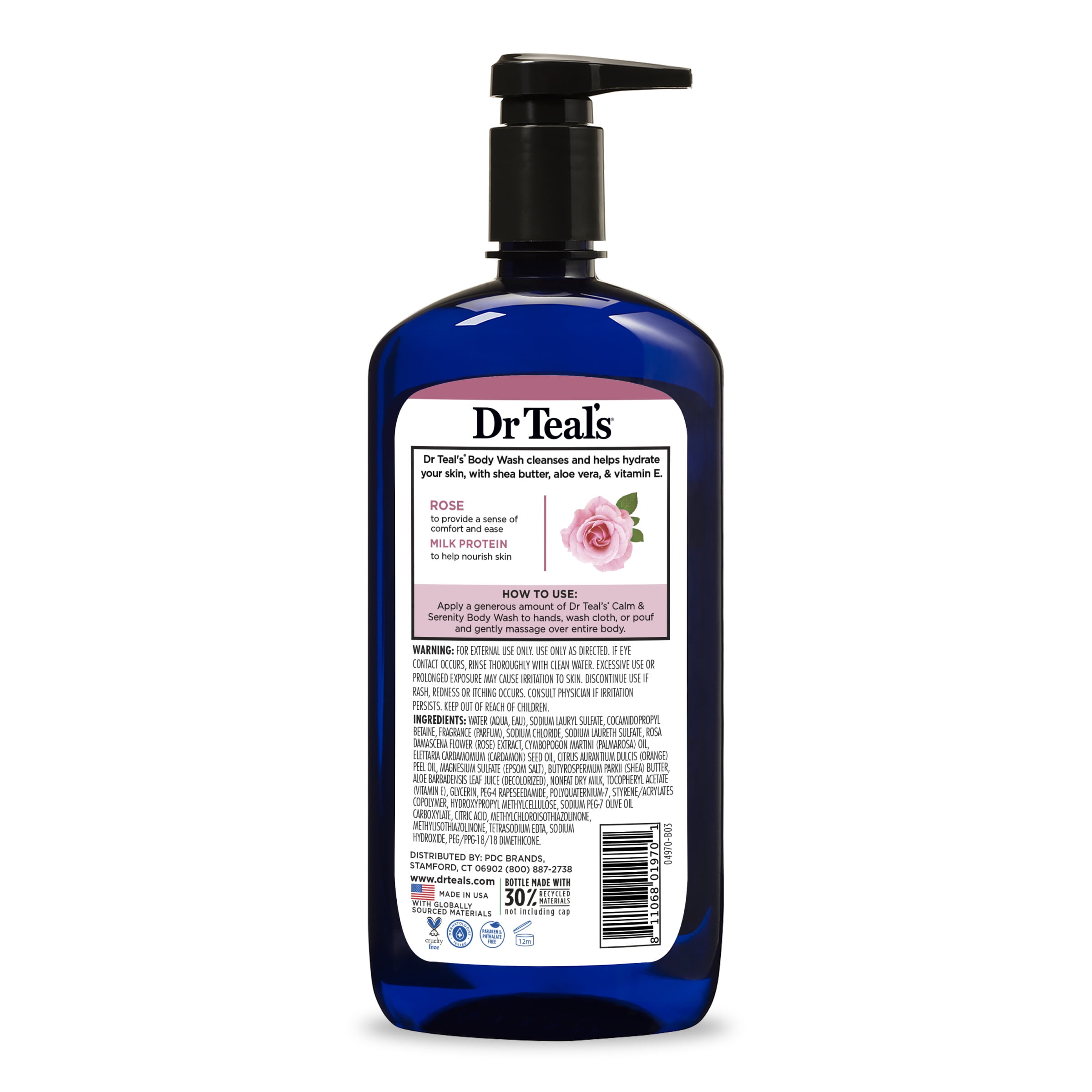 Dr Teal’s Body Wash with Pure Epsom Salt, Rose & Milk, 24 oz