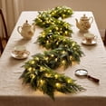 thumbnail image 3 of 106-Inch Artificial Norfolk Pine Christmas Garland with Separate Colored LED Light Strip Unassembled Plastic Holiday Mantel Wall Decoration, 3 of 8