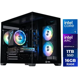 ABS Flux II Aqua Gaming PC - Windows 11 - Intel Core 5 120 - Arc A580 8GB - 16GB DDR4 3200 - 1TB M.2 SSD