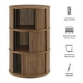 thumbnail image 3 of Coffee Sofa Side End Table, round, Walnut Brown, Wood, Living Room Lounge Cafe Lobby Hospitality Restaurant, Modern Contemporary, HB37995, 3 of 11