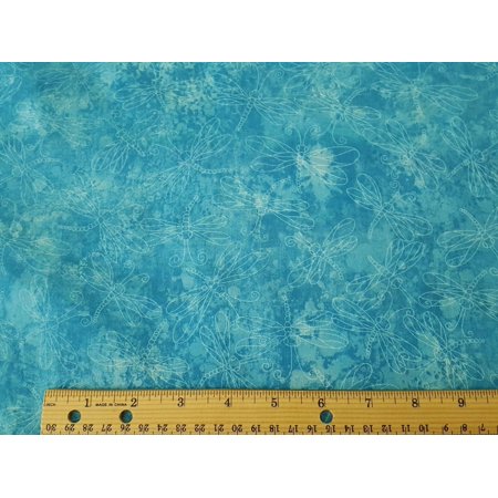 Dragonfly Turquoise Blender BTY Fabric Traditions Tonal Tone-On-Tone