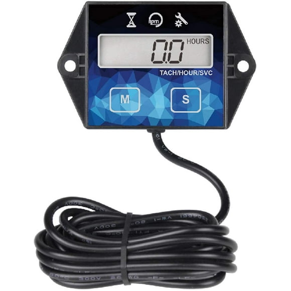 Jayron JR-HM011F Self Powered Digital Tachometer Hour Meter,Resettable TOT Hours,Countdown Programmable Maintenance