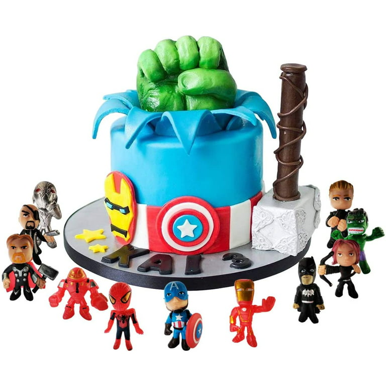 YINGCHENG Superhero Mini Action Figures Sets of 20 Pcs for Kids，Titan Hero  Series Small Super Hero Toys Statues Birthday for Boys Party Gifts,cake