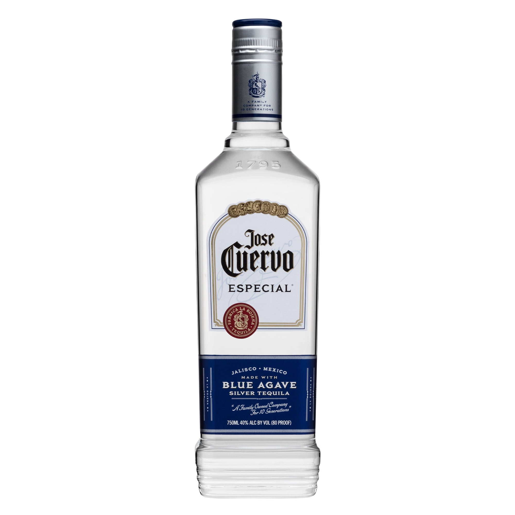 Jose Cuervo Especial Silver Tequila, 750 ml Glass Bottle, 40% ABV