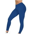 thumbnail image 3 of Cavosen Seamless Leggings for Women Blue Elastic Waisted Butt Lifting Yoga Pants Fitness Exercise Running Tight Solid Skinny Long Pants Workout Athletic Trousers Activewear XL, 3 of 4