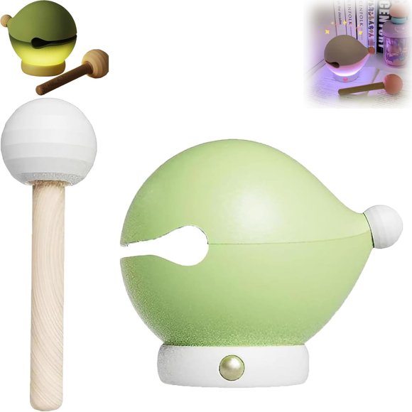 Tdoenbutw Night Light Stress Reducing Wooden Fish Lamp Hitting Will Make It Brighter Wooden Fish Night Light For Anxiety And Meditation 3 Level Light For Stress Anxiety Big Deals Green
