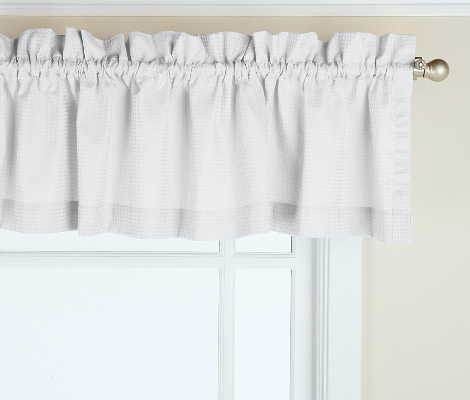 Newport 60 Inch X 12 Rod Pocket Valance Window Curtain White Newport 60 Inch X 12 Rod Pocket Valance Window Curtain White