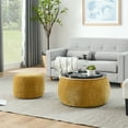 thumbnail image 2 of Dark Yellow Round Storage Ottoman, 25" Multi-Functional Footrest with Removable Top for Living Room & Bedroom, 250Lb Capacity, 2 of 12