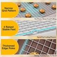 thumbnail image 3 of 2PCS Cooling Racks for Cooking and Baking -11.65''x16.85''Heavy Duty Stainless Steel Wire Rack for Baking, Grilling, Roasting - Oven & Dishwasher Safe - Fits Half Sheet Pan（Silver）, 3 of 7