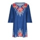 thumbnail image 4 of ICHUANYI Clearance Fashion Women's Summer Casual V-Neck Short-sleeve Printed Mini Dress(Blue, XXL) ICHUANYI WER2023081004295, 4 of 6