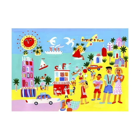 Tourists Enjoying Sightseeing on Summer Vacation Print Wall Art By Chris