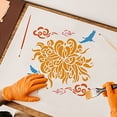 thumbnail image 5 of Chrysanthemum Stencil 11.8x11.8inch Oriental Mums Stencil Asial Chrysanthemum Reusable Chinese Flower Stencil for Painting on Wood Paper Fabric Floor and Wall, 5 of 9