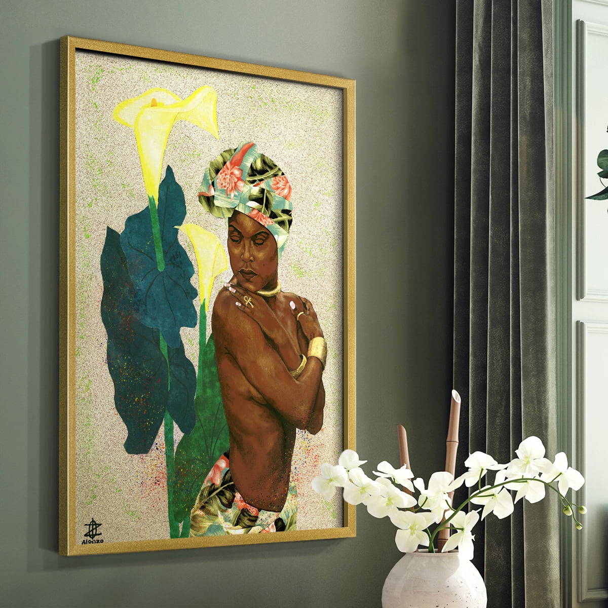 Woman Strong II Framed Print - Solid Wood in Single Picture Frame Solid Wood 2 Framed Print