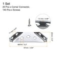 thumbnail image 2 of 20pcs Universal Stainless Steel Furniture Corner Connector with Screws, Silver Tone(1.5mm), 2 of 5