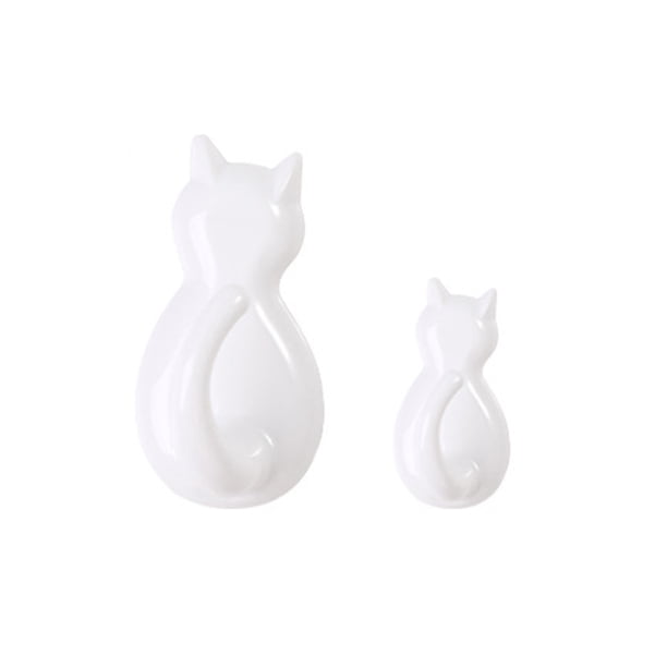 Advancent Gancho en forma de animal ABS de 2 piezas, reemplazo autoadhesivo decorativo sin perforaciones, colgador de llaves de baño de estilo Almacenamiento y organización del hogar Blanco