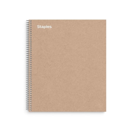 Staples Premium 5-Subject Notebook 8.5" x 11" College Ruled 200 Sheets Brown (TR52122)