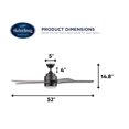 thumbnail image 6 of Harbor Breeze Flanagan II 52-in Matte Black Color-changing Indoor Ceiling Fan with Light Remote (5-Blade), 6 of 9
