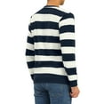 thumbnail image 3 of Lars Amadeus Men's Striped Sweatshirt Regular Fit Round Neck Long Sleeves Printed Pullover Sweatshirts L White Blue, 3 of 7