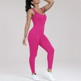 thumbnail image 6 of miqiqism Women's Gym Seamless Bodysuits, Workout Solid Ribbed Jumpsuits Yoga Bodycon Exercise Leggings Rompers Casual Sleeveless Long Pants Bodysuits,Hot Pink,X-Large, 6 of 6