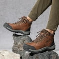 thumbnail image 5 of BURUDANI Men's Leather Waterproof Hiking Boots Mid Ankle Trekking Mountaineering Outdoor Boots, 5 of 7