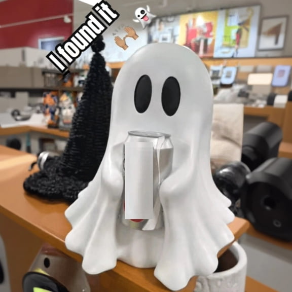 Spooky Coke Ghost 9.8" Ghost Drink Can Holder: Halloween Ornaments, Halloween Decorations & Halloween Gift for Creepy Tabletop Vibes