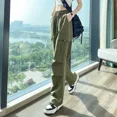 thumbnail image 2 of Pantalones holgados de pierna recta para mujer, pantalones holgados para mujer, tendencias 2025, pantalones estéticos Y2k, ropa de calle G, moda coreana Harajuku de los años 90, 2 of 5