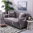 thumbnail image 1 of TFixol Stretchable Full-Cover Sofa Slipcover, Durable Polyester Fabric, Fits 90-140cm Single Seats, Snow Gray Feather Design, Includes Free Pillowcase, 1 of 6