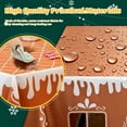 thumbnail image 2 of Gingerbread House Christmas Tablecloth, Holiday Painting Table Cover, Festive Winter Pattern Cloth for Party Dining Room Kitchen Decor, Interactive Playhouse with Playful Cut-Out Windows, 2 of 5