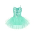 thumbnail image 1 of IEFIEL Girls Spaghetti Straps Shiny Sequins Ballet Tutu Skirt Leotard Sparkly Ballerina Mesh Dress Dancewear, 1 of 5