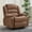 Brown, variant on M optimized Wide Rocker Recliner Chair for Adults, Oversized Manual Recliner Chairs w/Armrest, Backrest, 2 Cup Holders, Side Pocket, Soft Lazy Lounge Sofa Chair for Living Room Bedroom