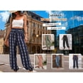 thumbnail image 4 of Cuteduck Women's Pants Spring Summer Fall NA NA Drawstring Wide Leg Lounge Bohemian Casual Trousers S-XL, 4 of 9