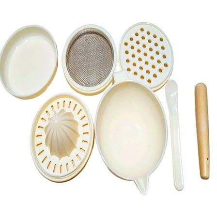 Fruit and Vegetables Masher Bowls Handmade Toddler Food Mills Grinder Juicer for Making Homemade Baby Food