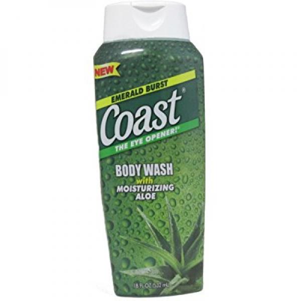 coast body wash emerald burst with moisturizing aloe, 18 oz