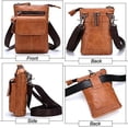 thumbnail image 5 of Outdoor Casual Mens Genuine Leather Waist Bag, Genuine Leather Multifunctional Zipper Messenger Bag, 5 of 11