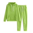 thumbnail image 2 of XIMIN Girls 2 Piece Track Suit Set, Pocket Hoodie with Pants, Fall Jogging and Workout Outfits for Kids (Light Green, 13-14 Years), 2 of 6