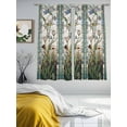 thumbnail image 4 of Vintage Floral Semi Sheer Window Curtains 63 Inches Long, Retro Abstract Art Summer Flowers Watercolor Rod Pocket Voile Silky Chiffon Curtain Light Filtering Drapes for Living Room, 52"x63", 2 Panels, 4 of 9
