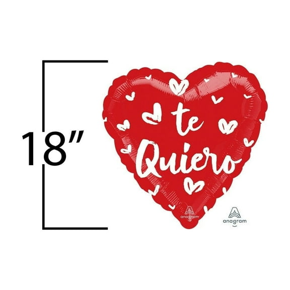 Te Quiero Satin Luxe Heart 18″ Balloon Red Love Anniversary