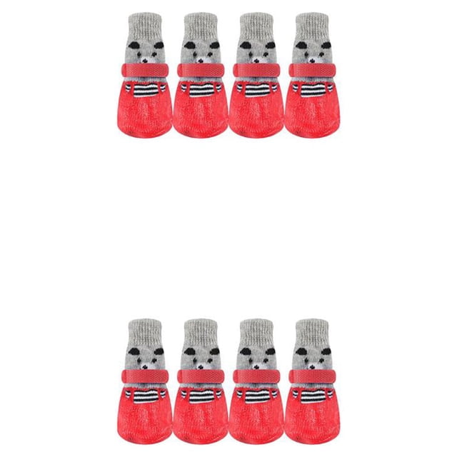 Botas para mascotas Methold 4 piezas impermeables antideslizantes con suela Rojo METRO 2 conjunto