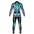 thumbnail image 4 of Tisuna Men'S Halloween Stage Jumpsuit Skeleton Print Zipper Front Tight Bodysuit For Theme Party Performance Wear Size M, 4 of 5