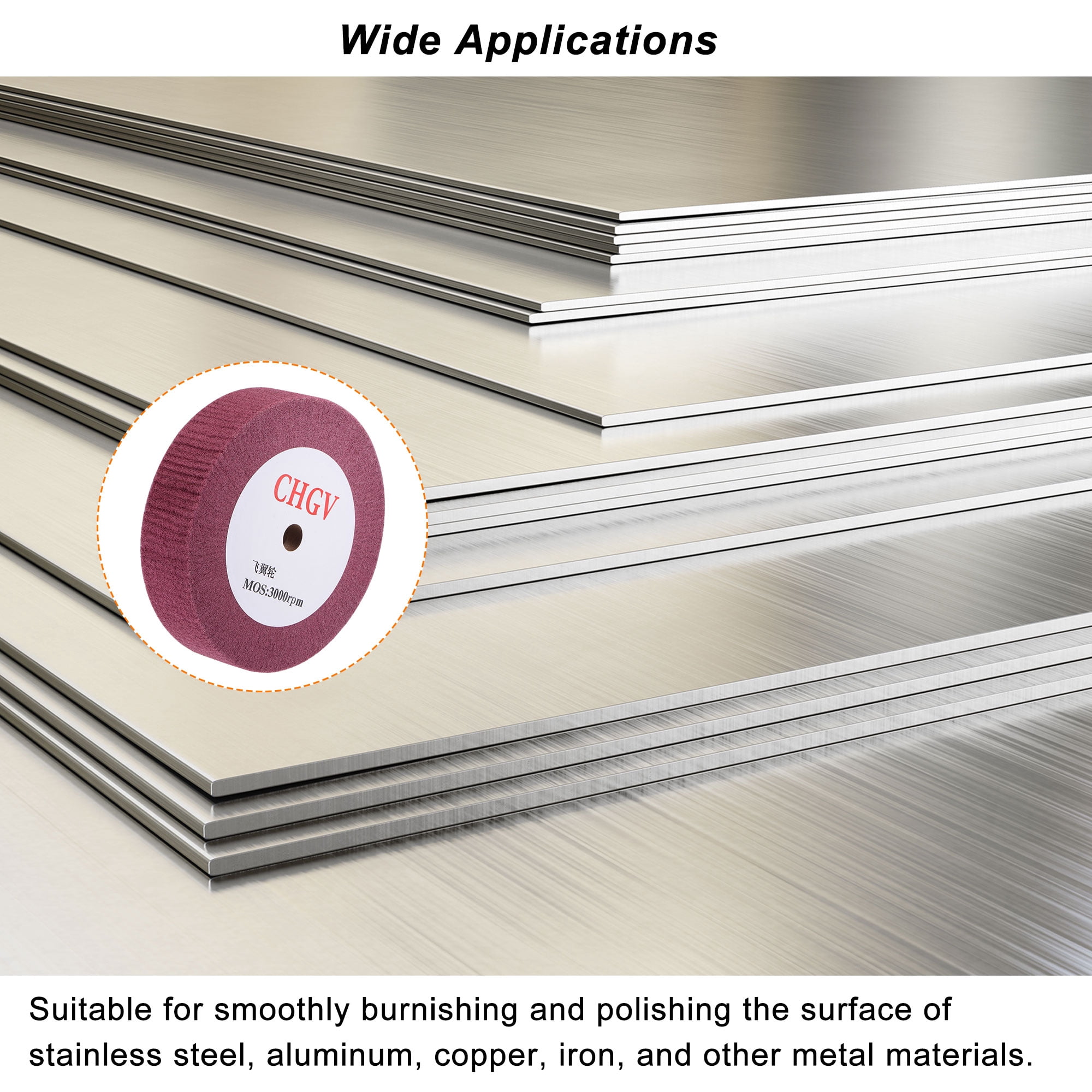 Unique Bargains Polishing Wheel Nylon Wire Drawing Abrasive Flap Red 200mm x 50mm