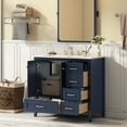 thumbnail image 2 of 36'' Bathroom Vanity with Sink Combo Set, Modern Bathroom Cabinet with 4 Drawers, Freestanding Wood Bathroom Vanity Set with Solid Wood Feet,  Blue, 2 of 9