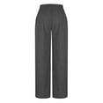 thumbnail image 7 of SELONE Wide Leg Pants for Women Plus Size Gray Lounge Pants with Pockets Cotton Linen Wide Leg Elastic Waist Full Length Trouser Loose Casual Long Beach Pants Solid L Tall Breathable Summer Clothes, 7 of 7
